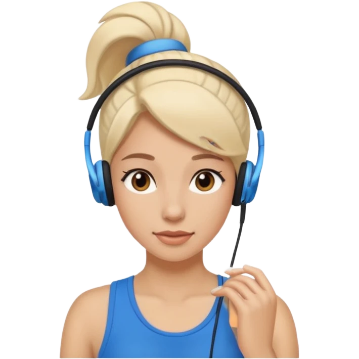 woman with ear buds emoji