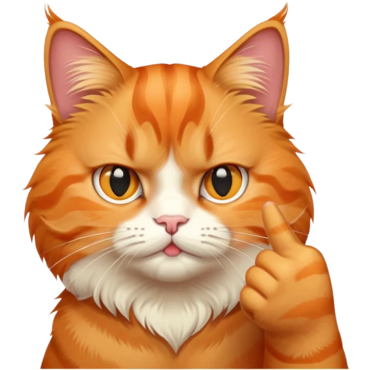 Orange cat giving middle finger emoji