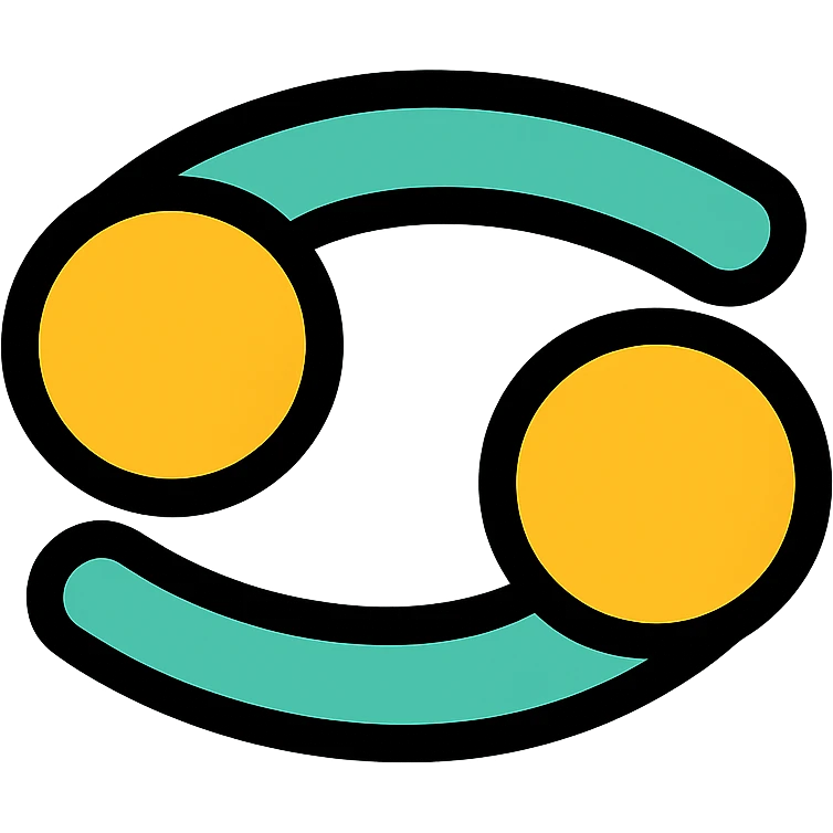 stylized icon of the zodiac sign Cancer for July emoji