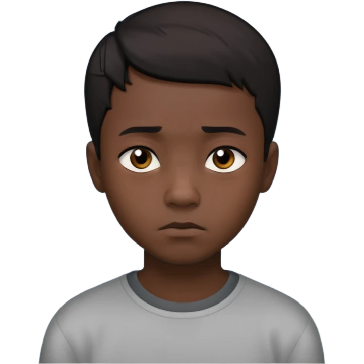 Lonely darck young black boy emoji