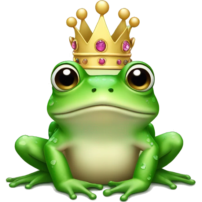 Frog wearing a princess crown  emoji