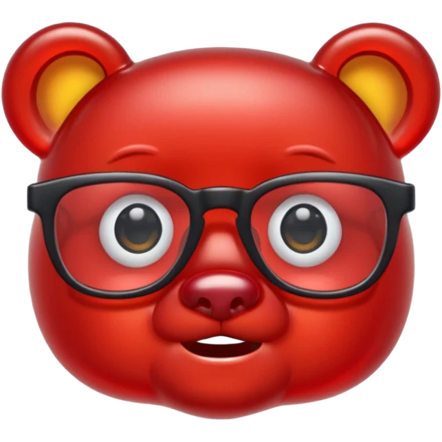 gummy bear with glassess, only head  emoji