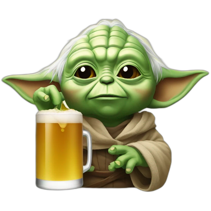Yoda drink beer emoji