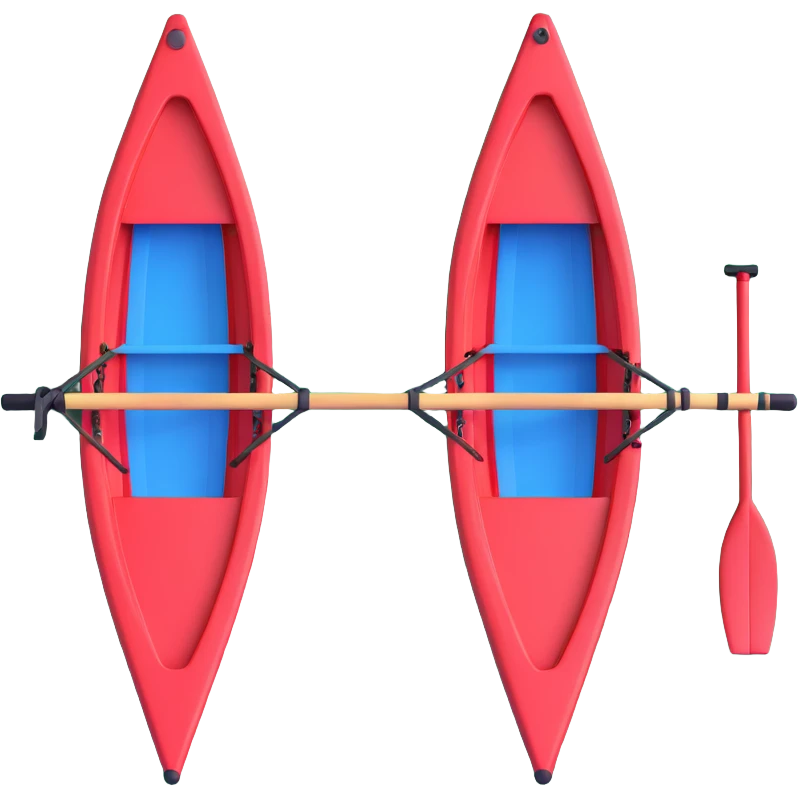 red single-person Olympic rowing boat, top view emoji