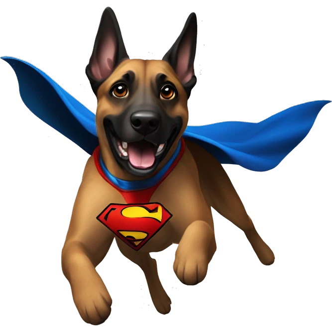  superman dog malinois flying emoji