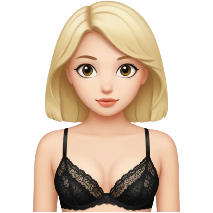 a girl with big boobs wearing a bra emoji