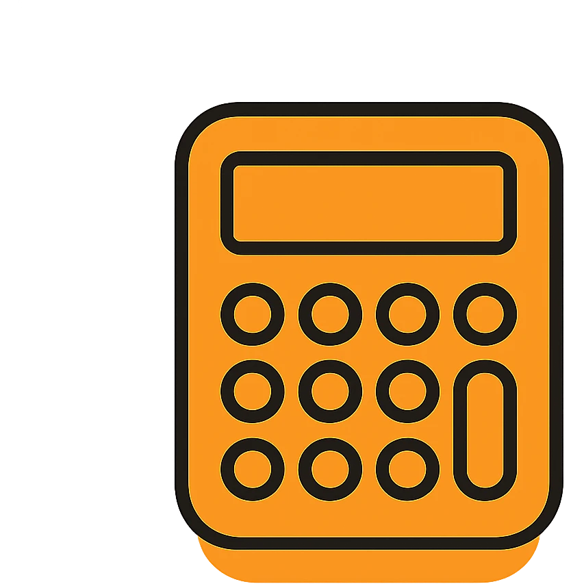 minimalist calculator icon, rounded corners, monochrome palette, subtle shadow, no text emoji
