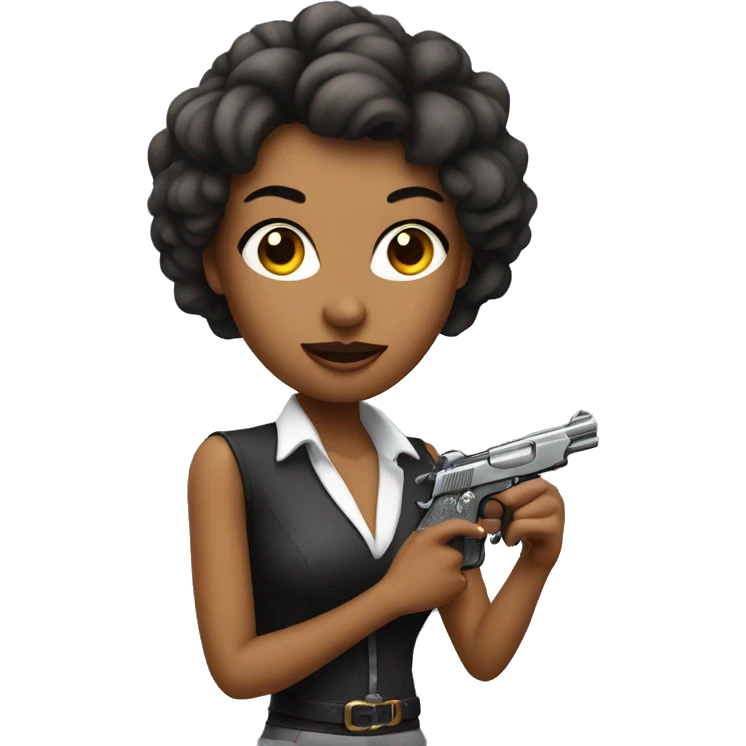 coquette woman with a pistol  emoji