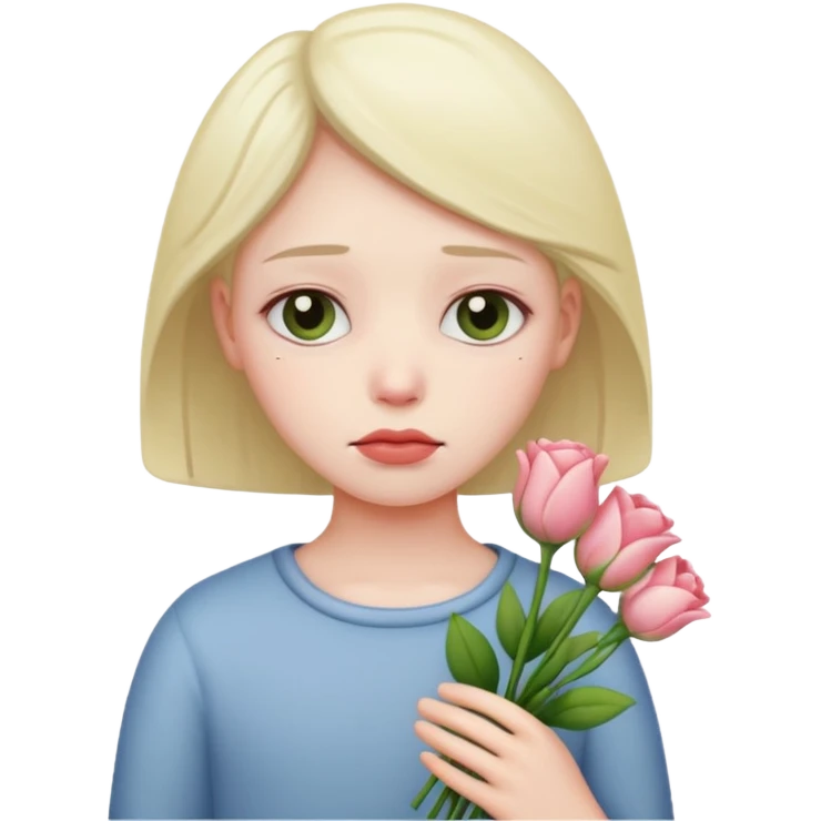 sad person with flowers  emoji
