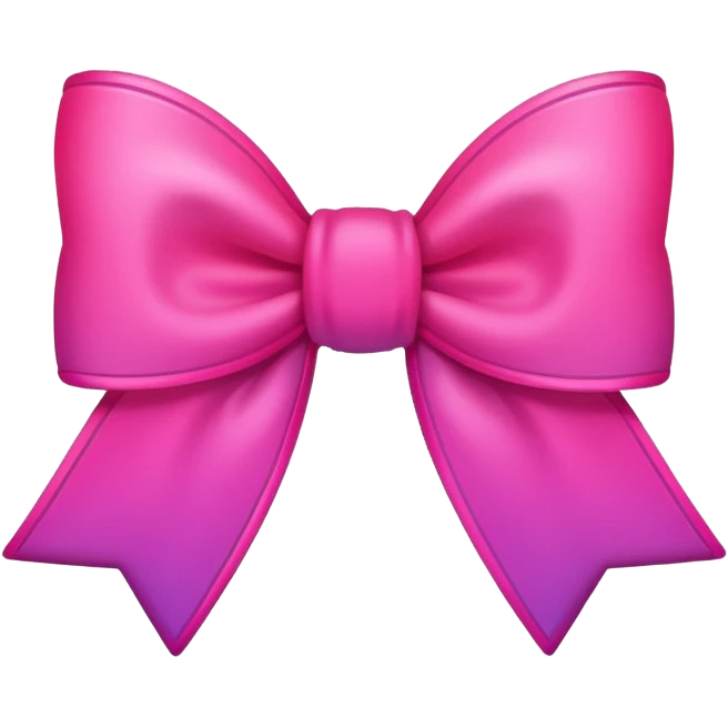 create an emoji for bow in neon pink color add outline in dark pink and colours should be gradient with bright neon emoji