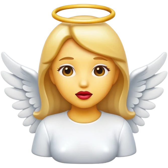 angel emoji with lips emoji