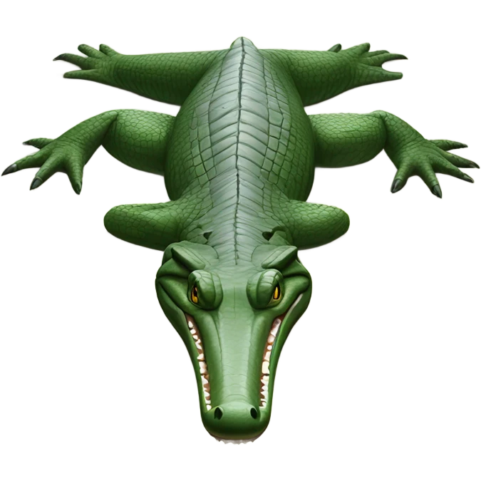 a top down view of a crocodile emoji