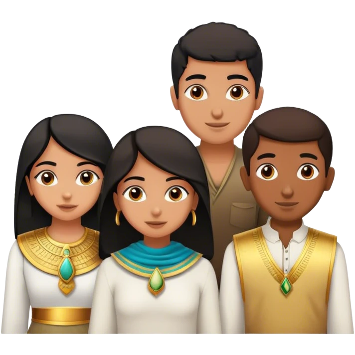 5 bestfriends, 1 south Asian girl, 1 Egyptian boy, 1 iranian girl, 1 moroccan boy , 1 black boy emoji
