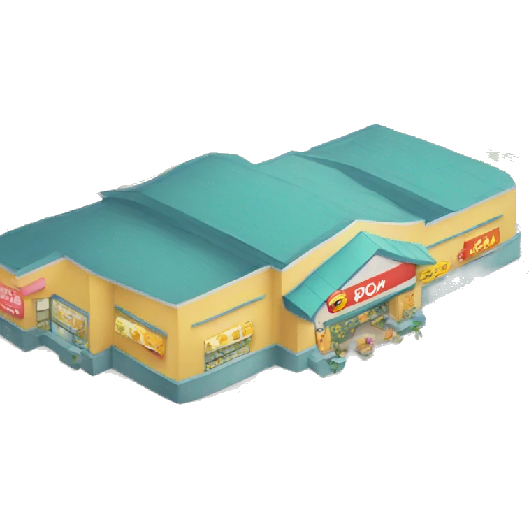 Shopping mart in the shape of a cat emoji