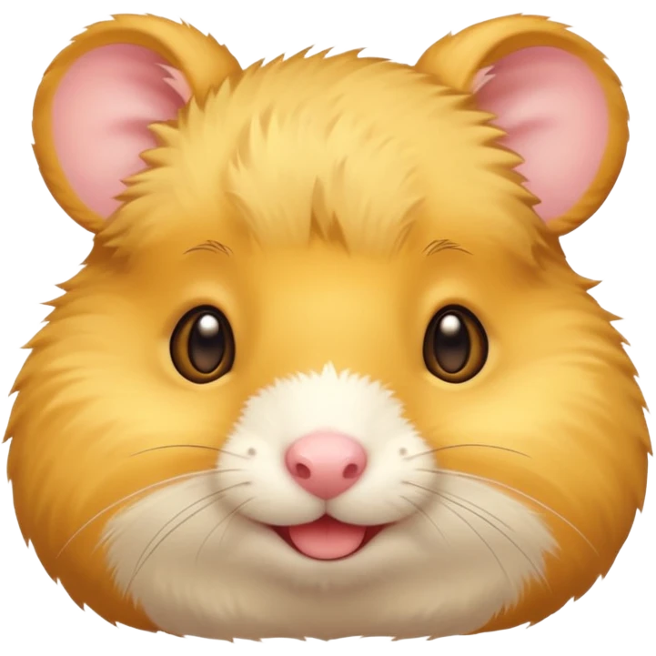 Head of a bright yellow hamster, smiling face
 emoji