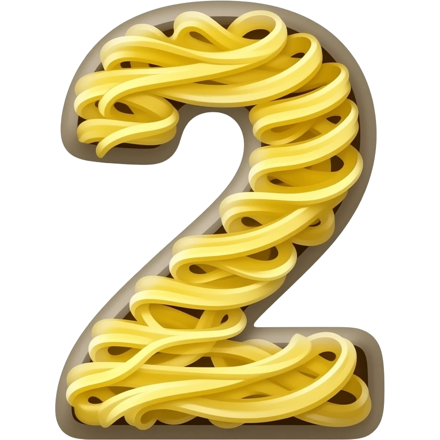 A number "2" made out of carbonara boxes emoji