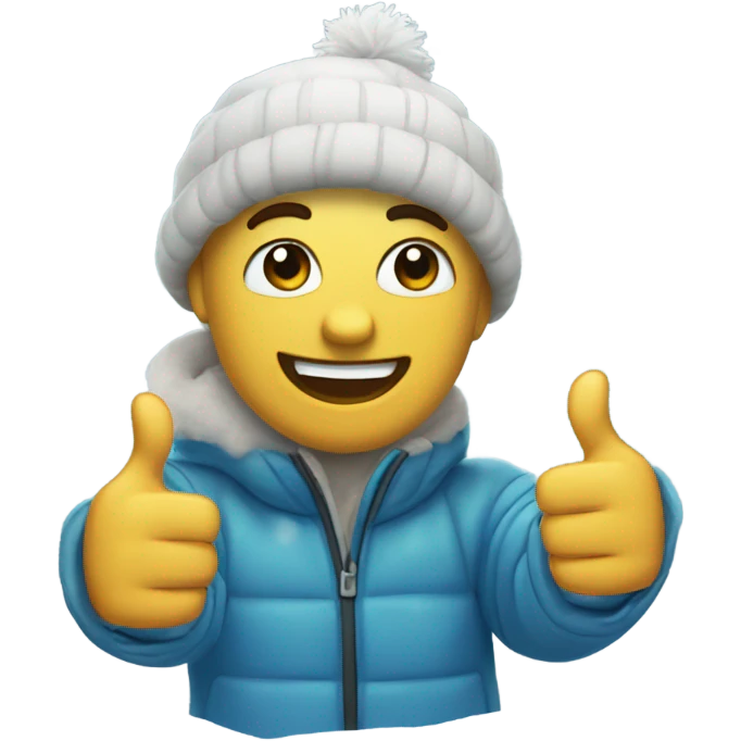 Put with thumbs up and snow emoji