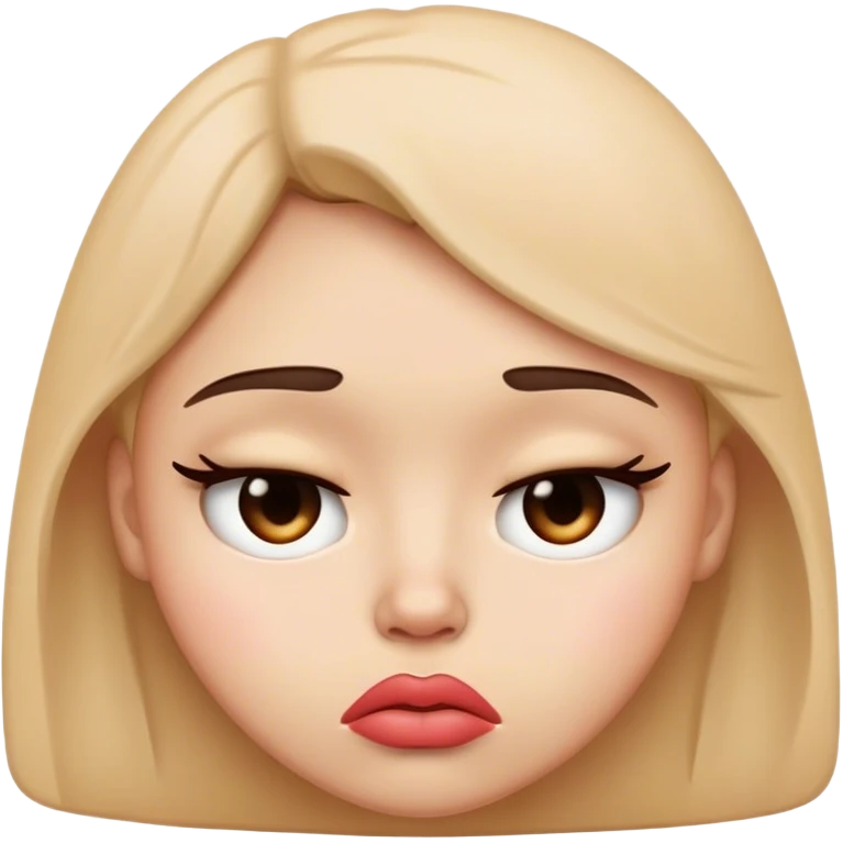 face with sad eyes and a pouting li emoji