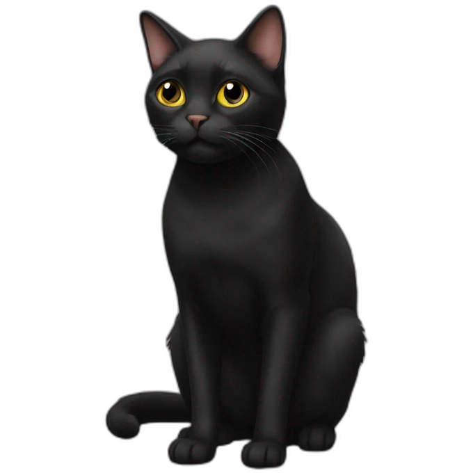 Black-cat-with-a-bobtail emoji