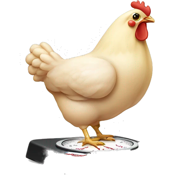 uncooked chicken on kitchen scale emoji