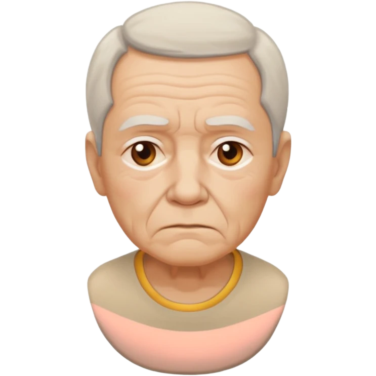 elderly sad with beige shirt emoji