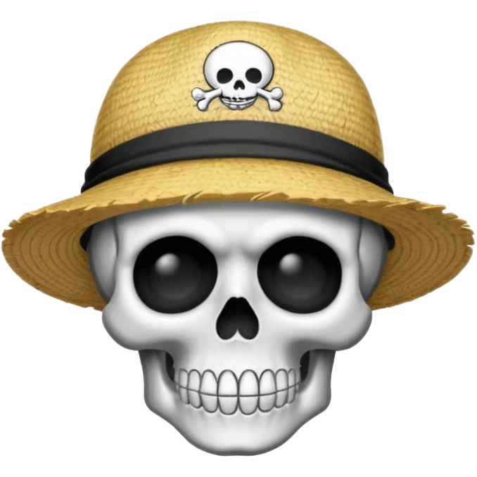 Luffy straw hat logo but.his head is a skull emoji