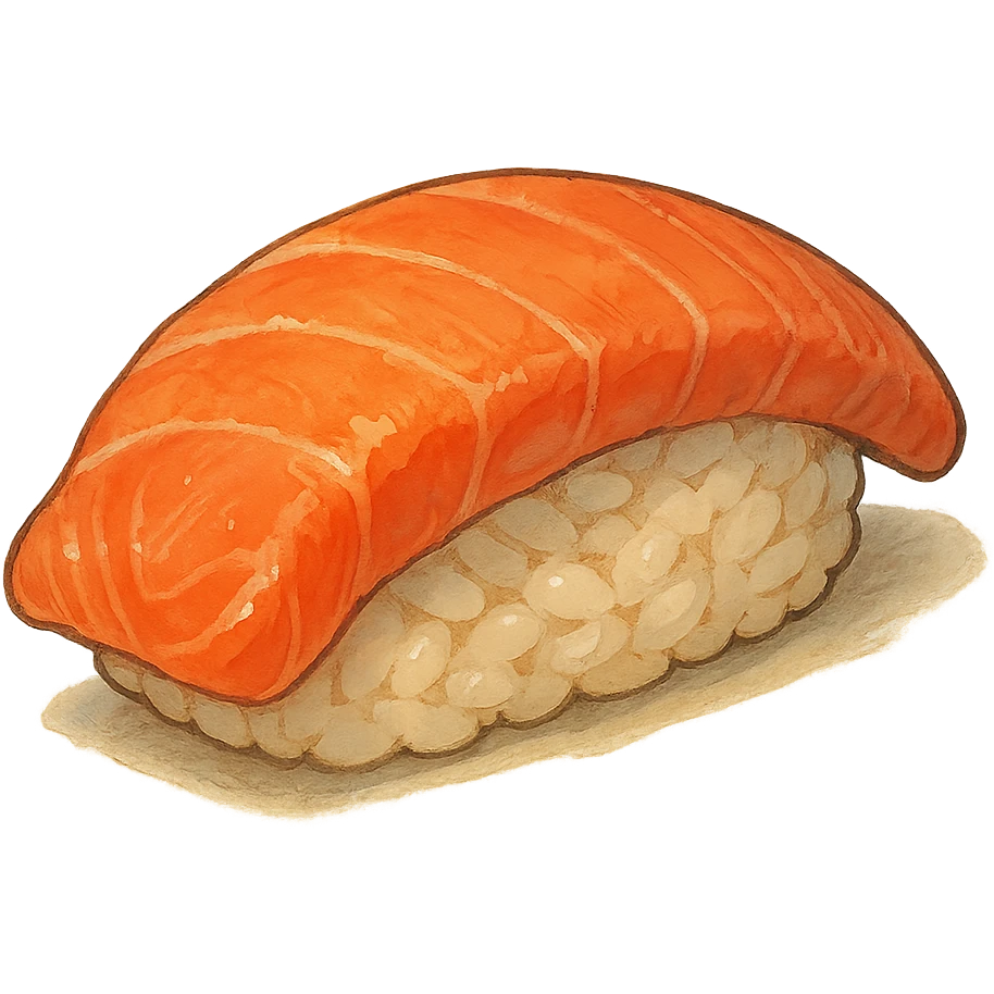 nigiri sushi, ghibli style emoji