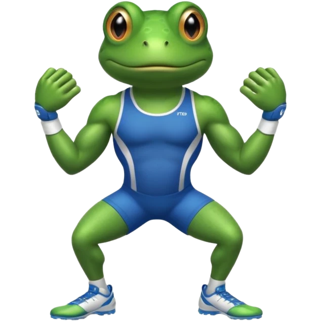 frog with white athlete emoji