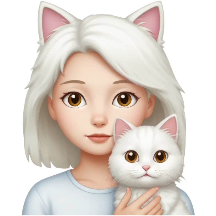 Girl with cat emoji