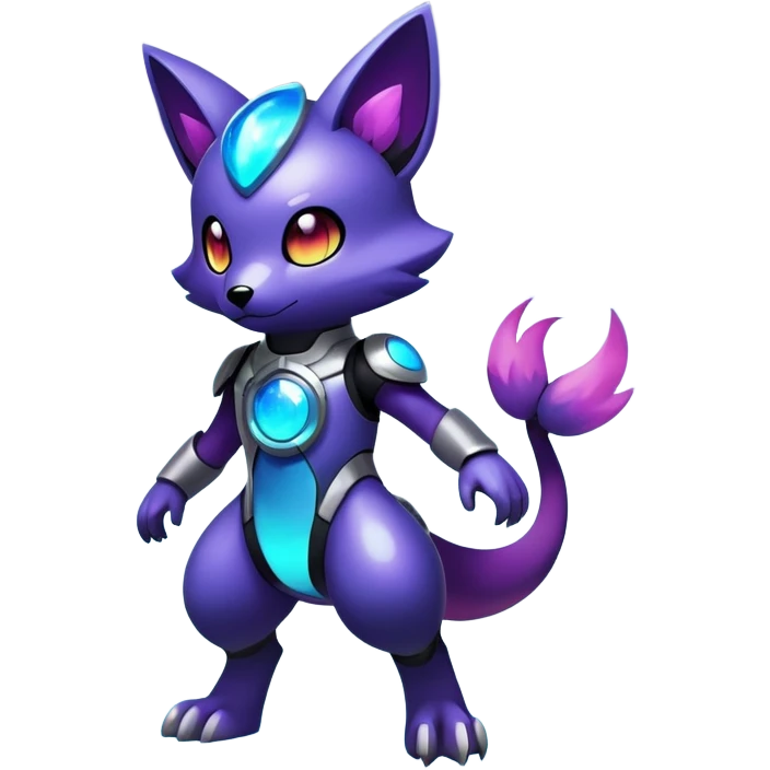 Shiny Colorful Futuristic Modern Dark FurSona Fakemon Nebula Full Body emoji