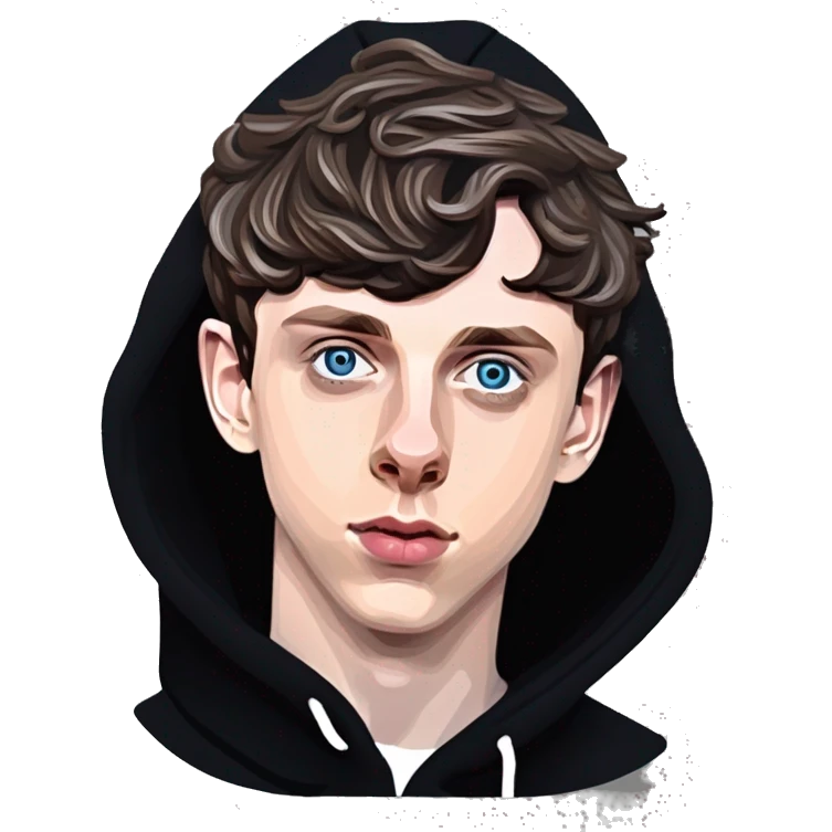 troye sivan dark hair wearing a hoodie emoji