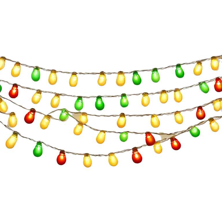 garlands with small bulbs emitting warm light. The light bulbs are multicolored (red, green, yellow) or in one golden tone. The garland should look bright and festive emoji