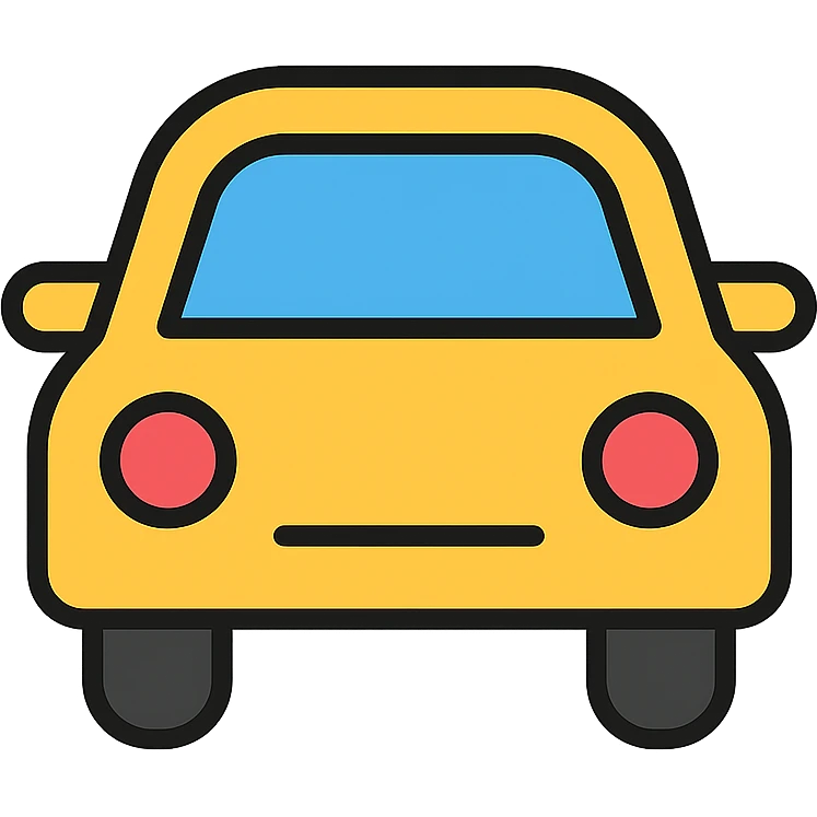 car, color outline icon style emoji
