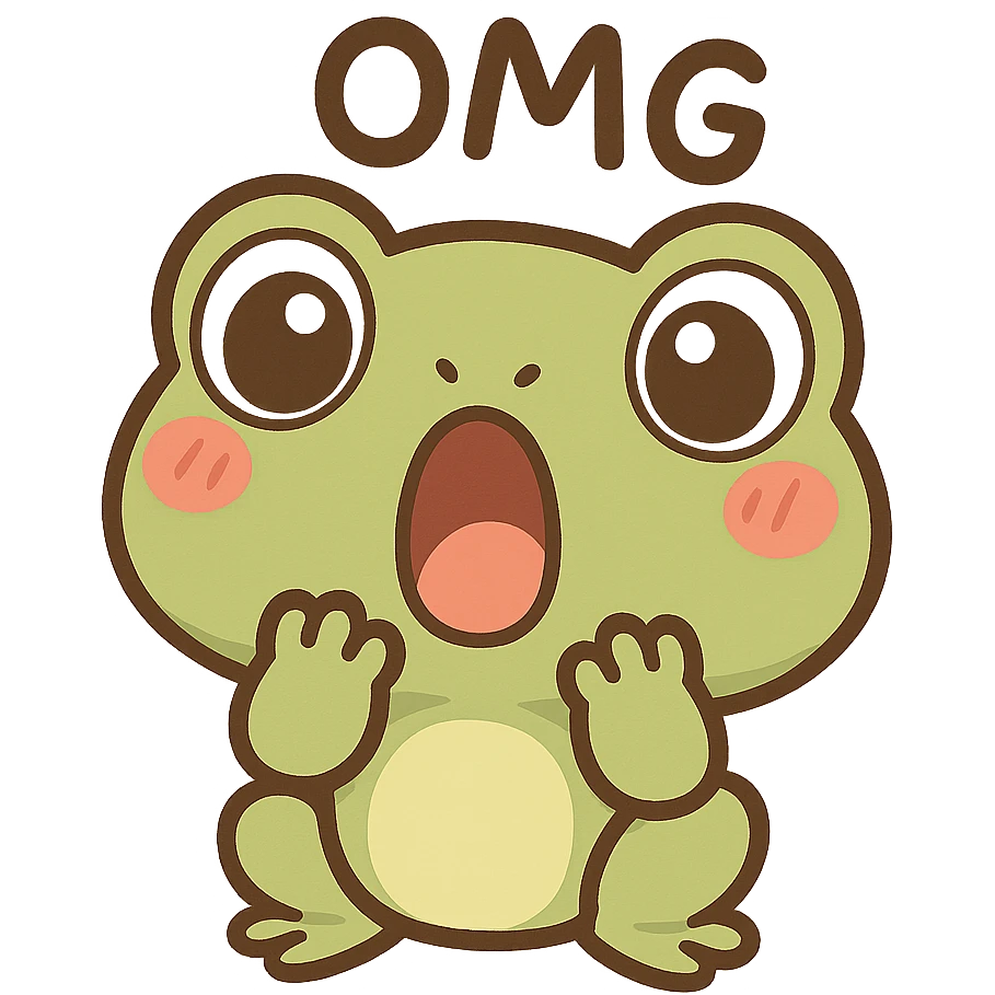 Chibi Frog “OMG” emoji
