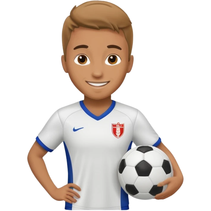 Futbolista posando para una foto emoji