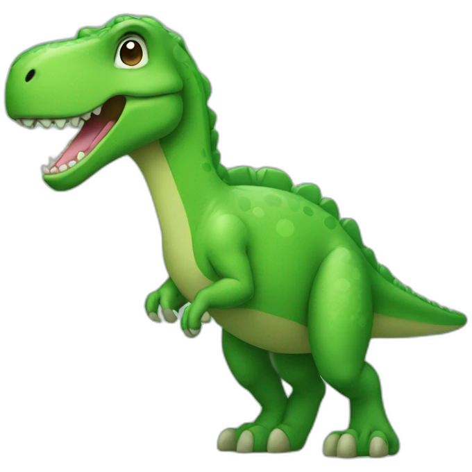 A green dino  emoji