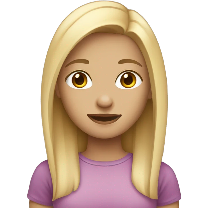 Girl with blonde straight hair  emoji