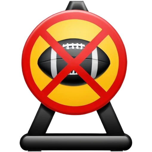 traffic sign style emoji of no rugby allowed emoji