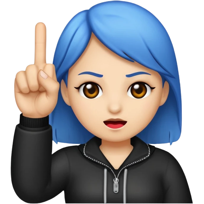 A baddie showing middle finger  emoji