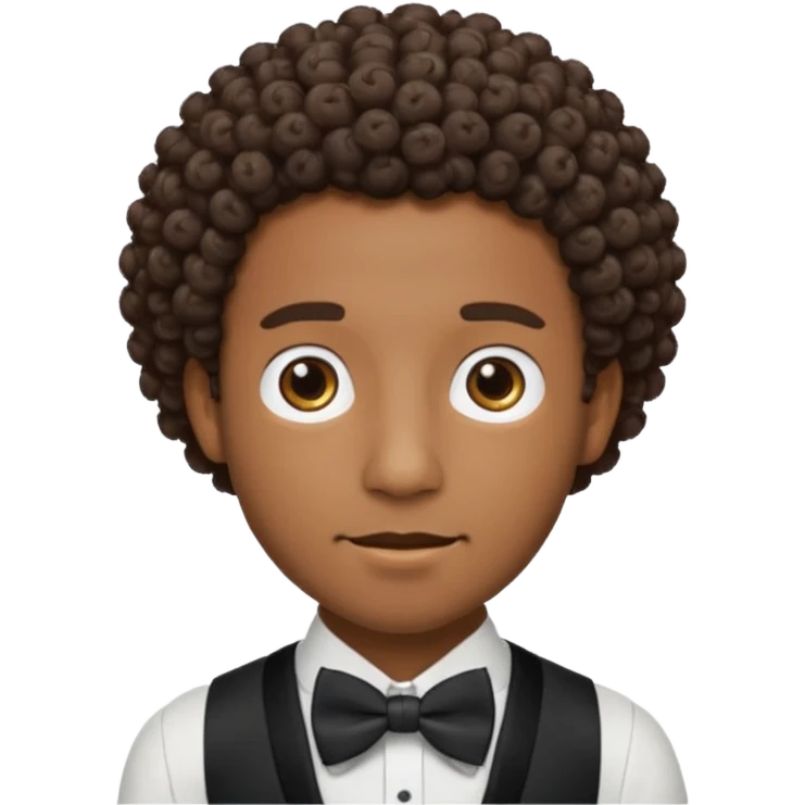 Curly-haired black man wearing bow ties emoji