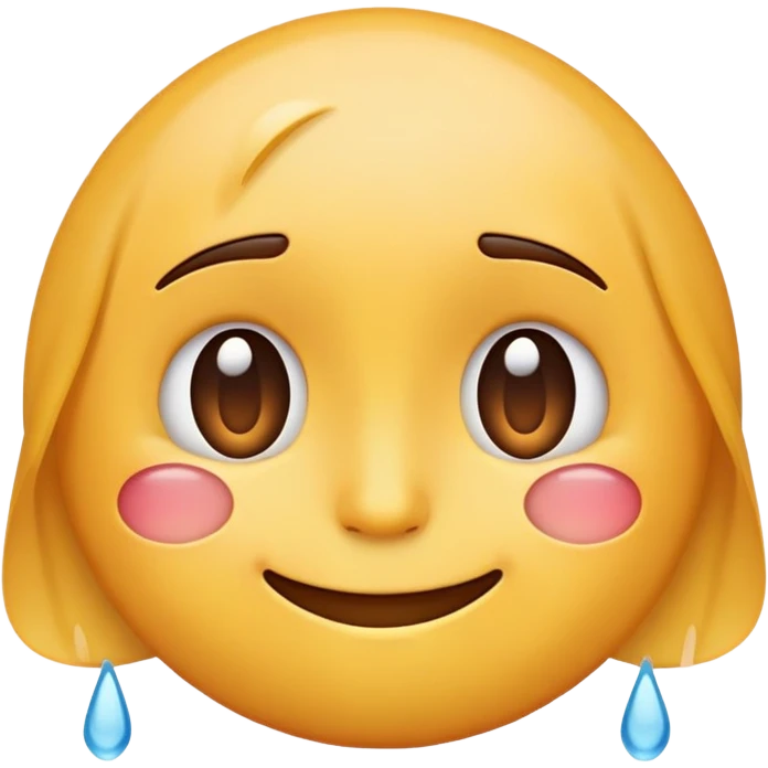a emoji that is smiling and being positiv but u can see sadness slighmty emoji