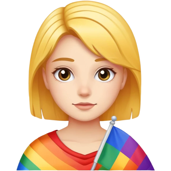 girl with pride flag emoji