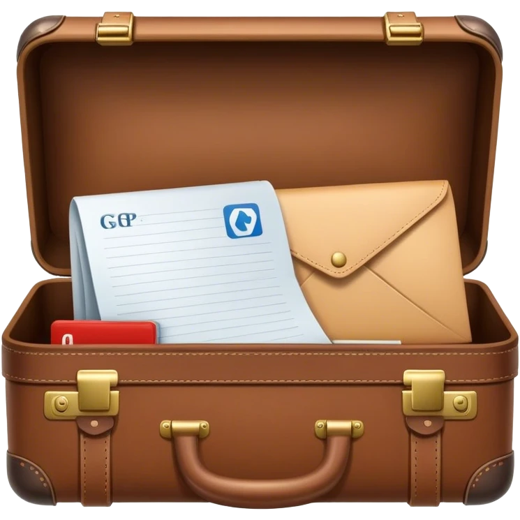 Suitecase with letters GP emoji