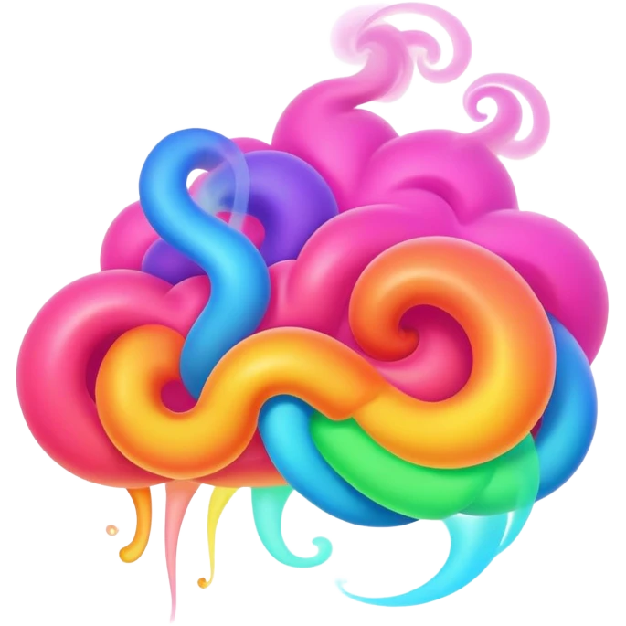 colorful neon smoke swirls emoji