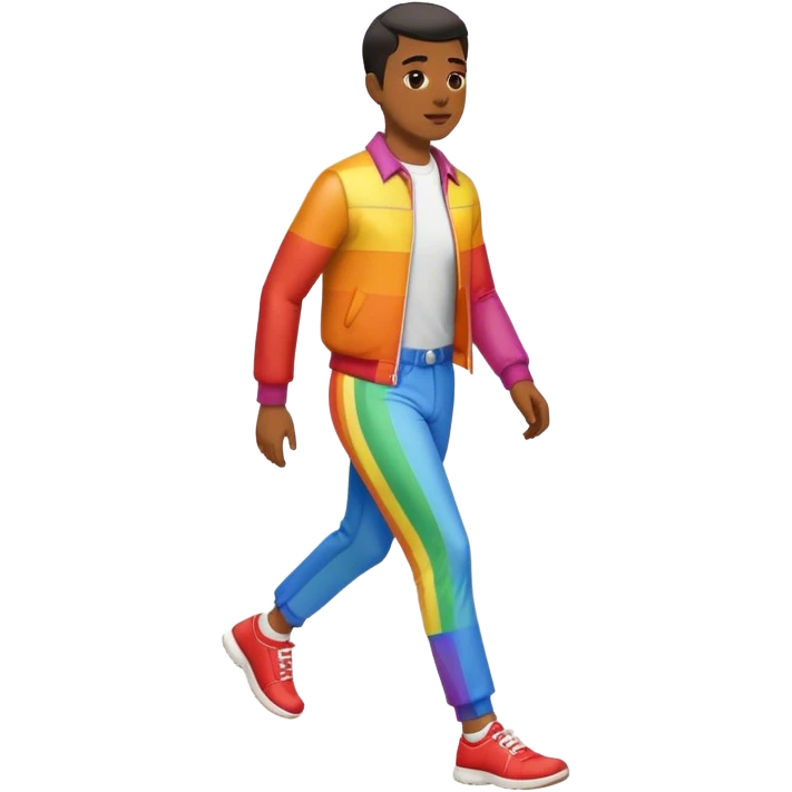  a person walking fast in gay clothing emoji