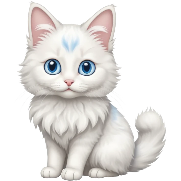 full body of baby Turkish Angora cat  emoji