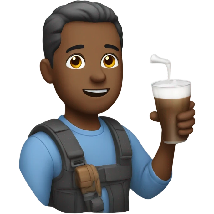 Man drinking yazoo emoji