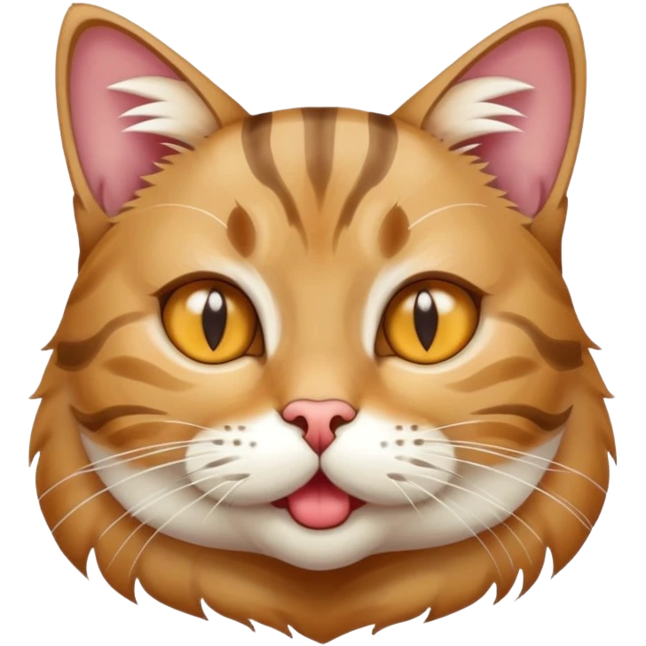A cat that is drooling and eyes are open emoji