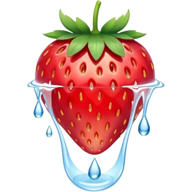 water with strawberry slice emoji