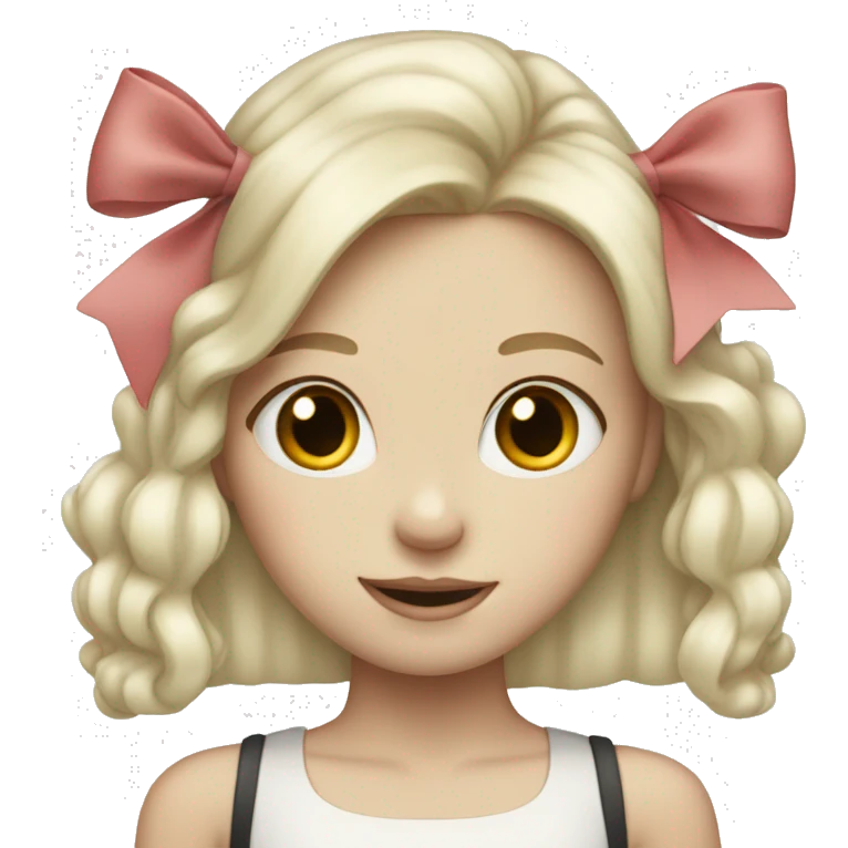 pale girl with blank hair and bow  emoji
